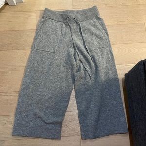Intermix wool/cashmere blend cropped wide pants